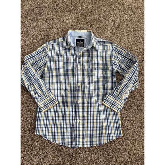 Nautica size youth medium (10/12) button down striped shirt - Picture 1 of 6